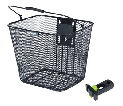 Basilikum Fahrradkorb Bilbao KF Fixierung einschließlich Stammhalter 26 x 22 x 27 cm Schwarz