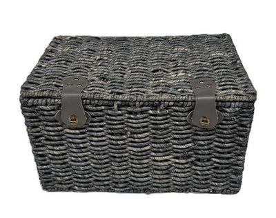 Bäckerkorb blaugrau groß 47x31x28 mit Deckel