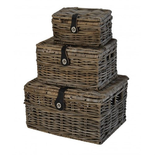 Dr. Wicker V-Age-Korb mit Deckel 40x30x23 Grau