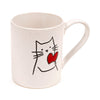 Katze mit Hart Stoneware -Becher