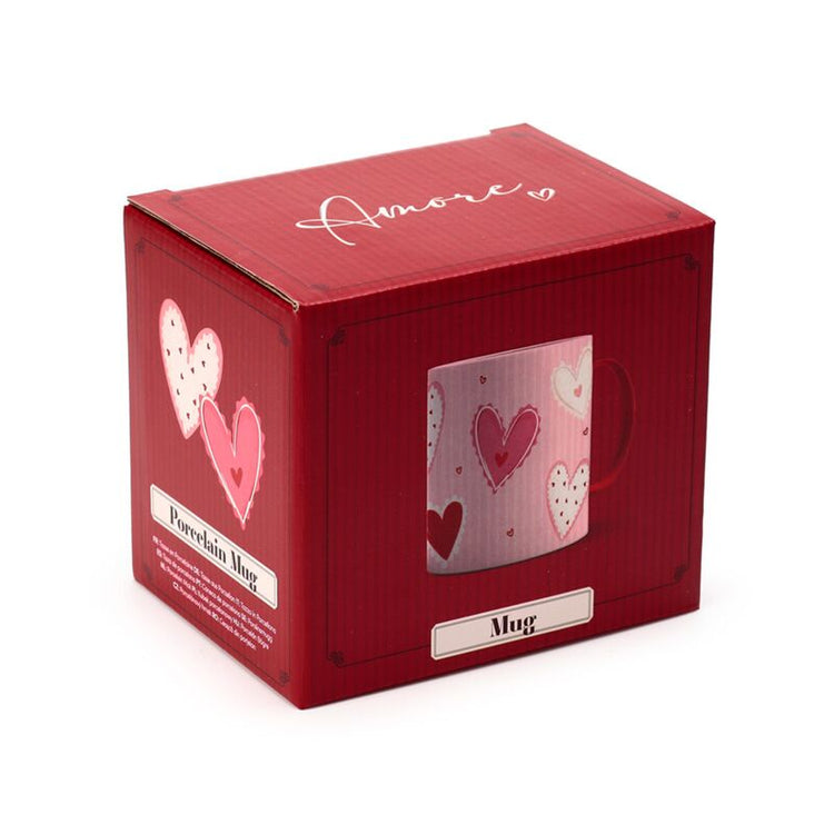 Amore-Herzen-Porzellanbecher