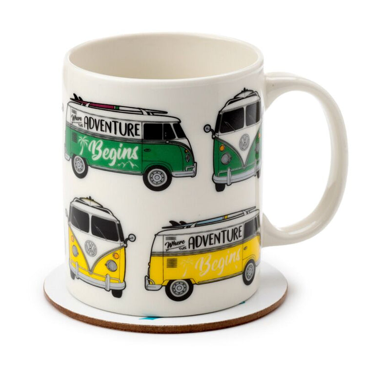 VW T1 Volkswagen Bus Porzellan Tasse Untersetzer