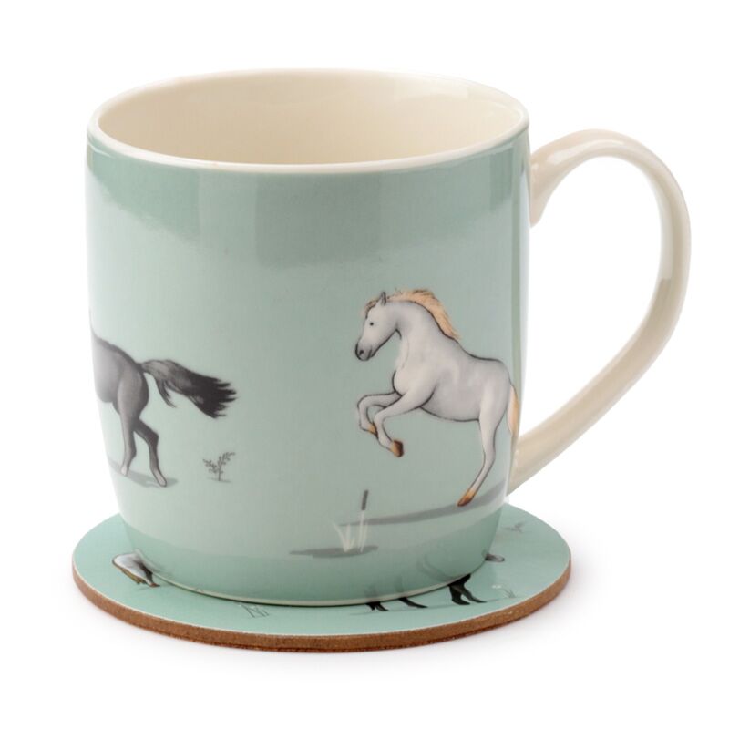 Willows Farm Horse Porzellan Becher Untersetzer