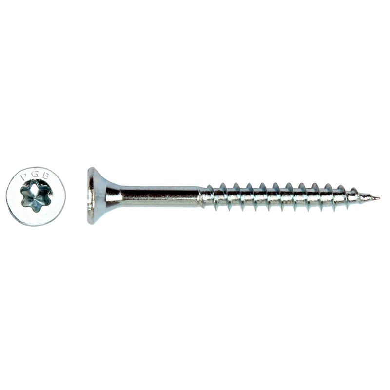 PGB-Fasteners Spanplattenschraube VZK-T Teilgewindeschneidspitze Senkkopf ø3,0x25 ZN TX10 | 200 Stück | pgwvtg001003000253