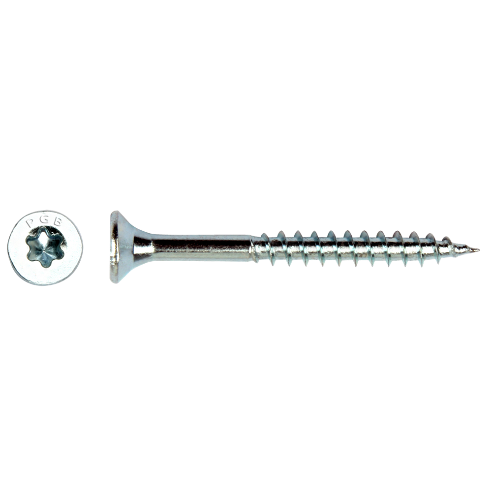 PGB-Fasteners Spanplattenschraube VZK-T Teilgewindeschneidspitze Senkkopf ø5,0x80 ZN TX25 | 200 Stück | pgwvtg001005000802