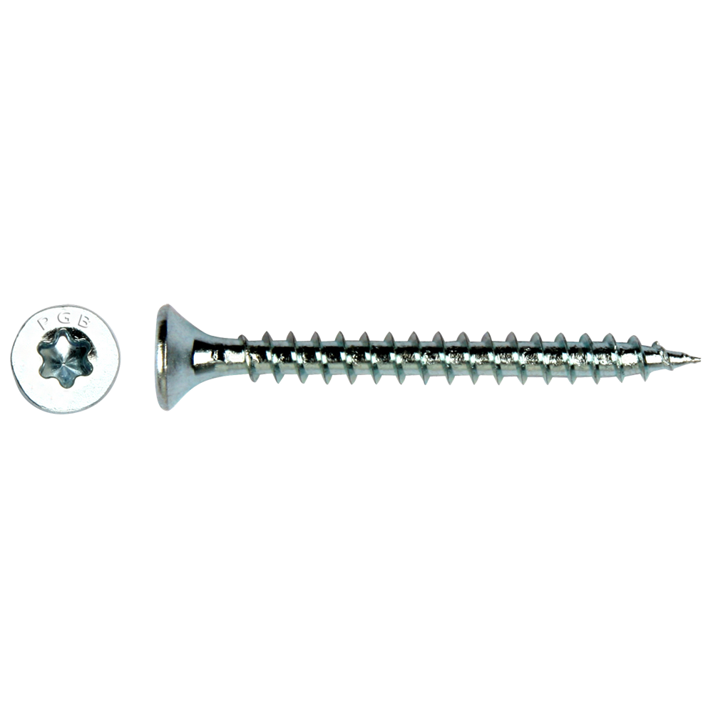 PGB-Fasteners Universal-Spanplattenschraube VK-T Vollgewinde Senkkopf ø4,0x70 ZN TX20 | 200 Stück | pgwvtv001004000703