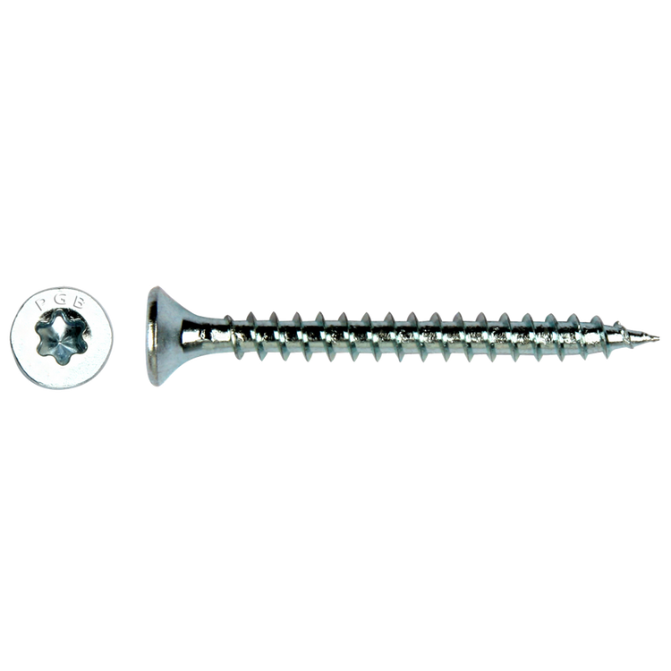 PGB-Fasteners Universal-Spanplattenschraube VK-T Vollgewinde Senkkopf ø4,0x70 ZN TX20 | 200 Stück | pgwvtv001004000703