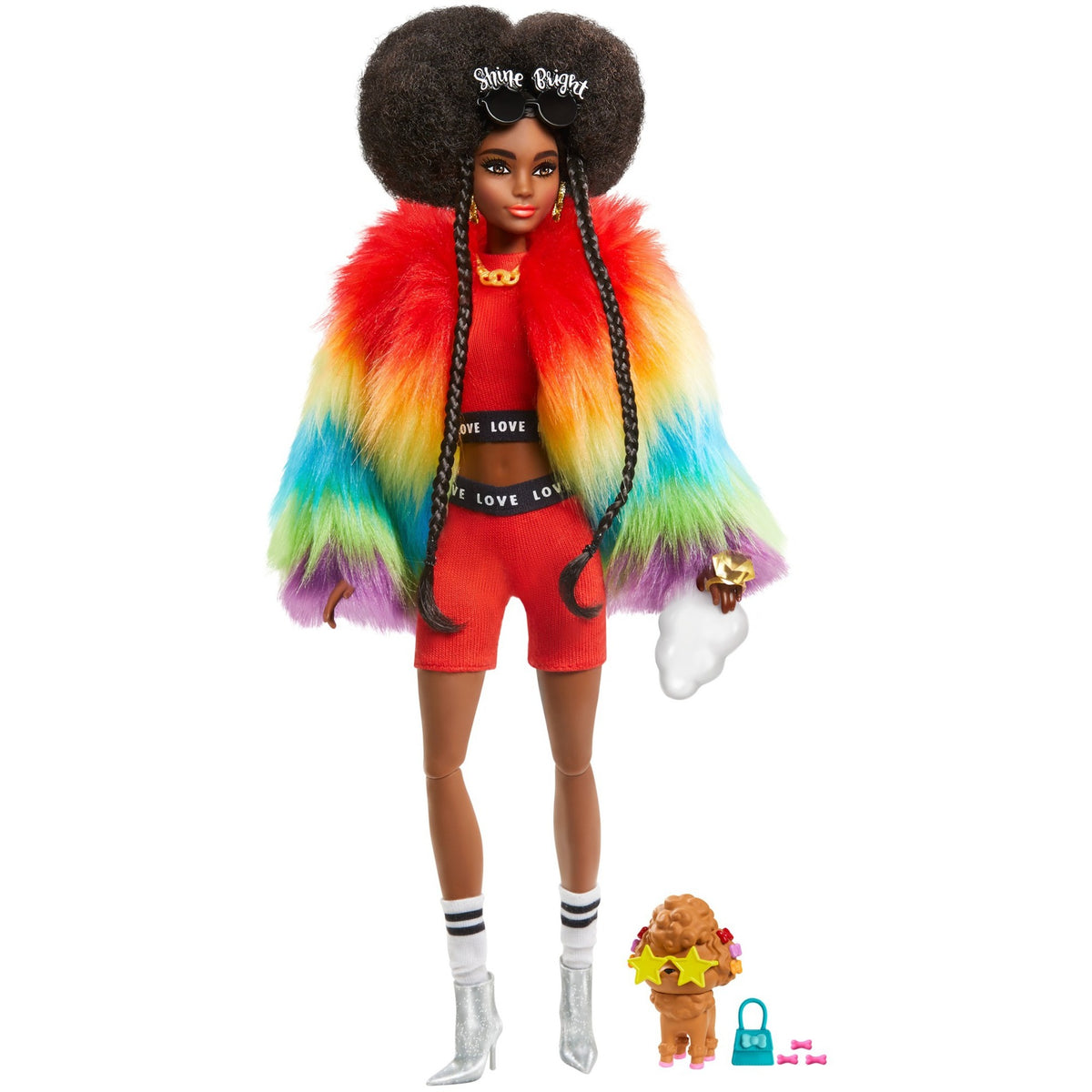 Mattel Extra Doll 1 Regenbogenmantel mit Pudel