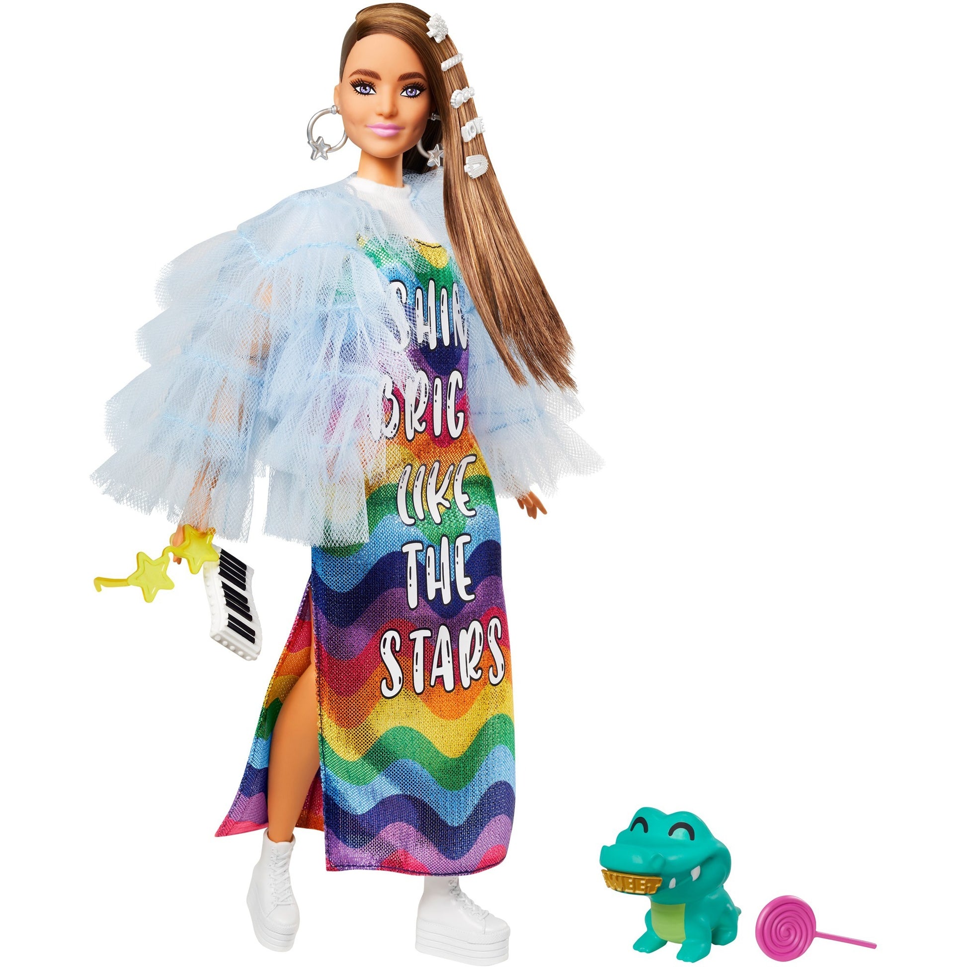 Mattel Extra Doll #9 Blau geraffte Jacke mit Pet Croco