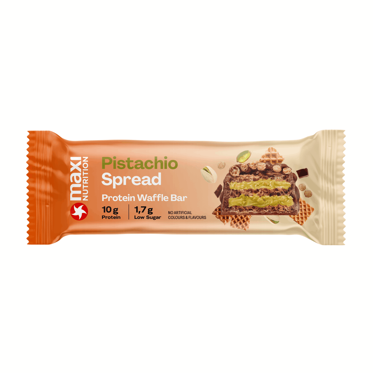 Maxi Nutrition Maxinutrition Waffelriegel Pistazien-Dubai-Schokolade (12x 40g)