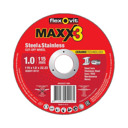 Flexovit dss maxx 3 Edelstahl 125x1x22,23 nq60y t41 | 25 Stk