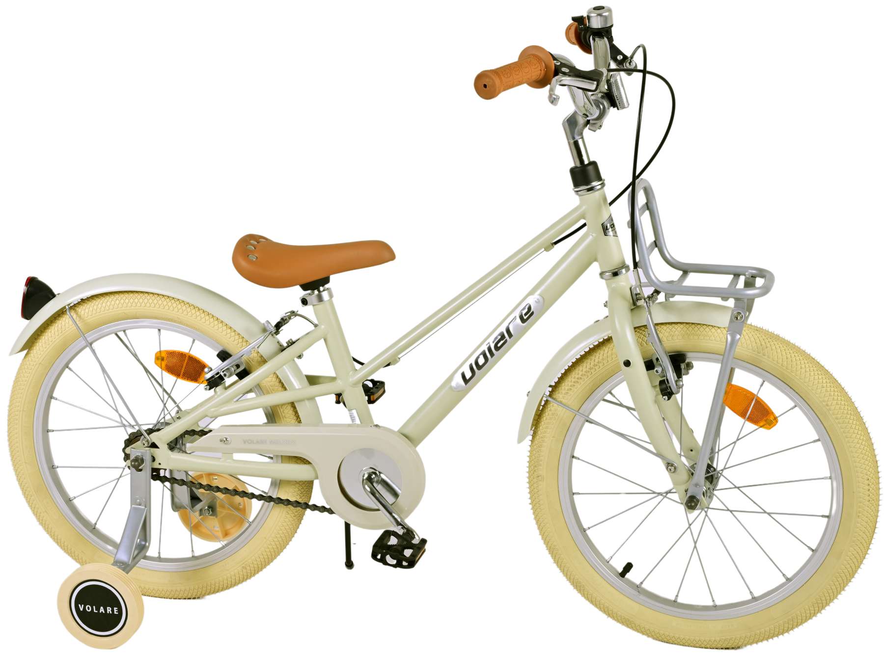 Volare Melody Children's Bicycle - Mädchen - 18 Zoll - Sand - Zwei Handbremsen