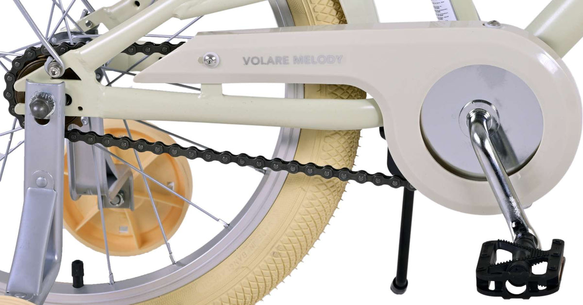 Volare Melody Children's Bicycle - Mädchen - 18 Zoll - Sand - Zwei Handbremsen
