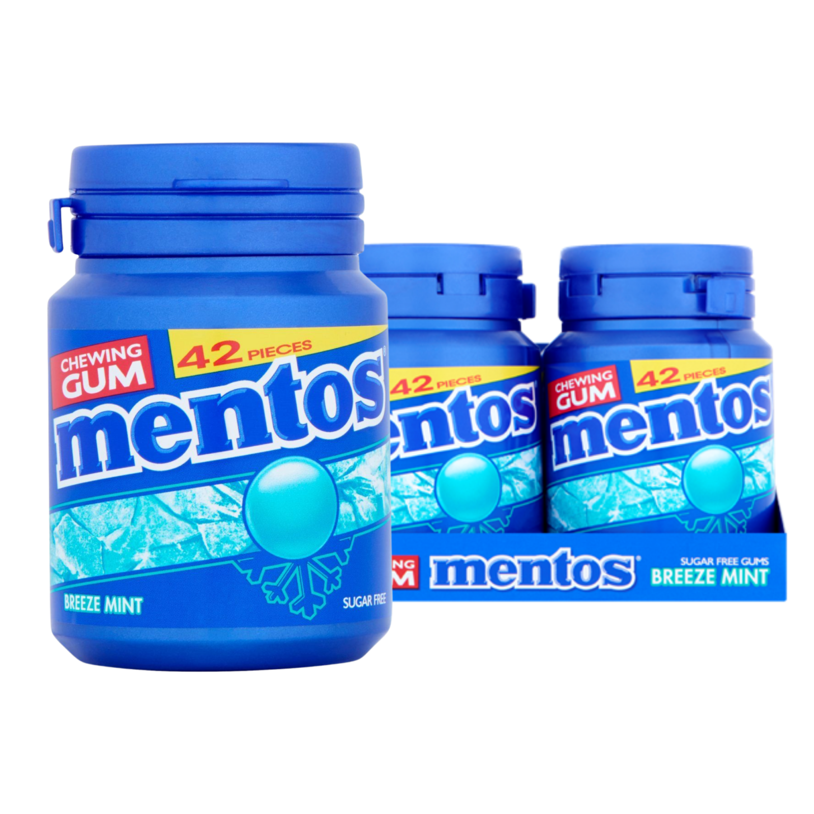 Mentos Kaugummi Breeze Minze Flasche (6x 42 Stück)