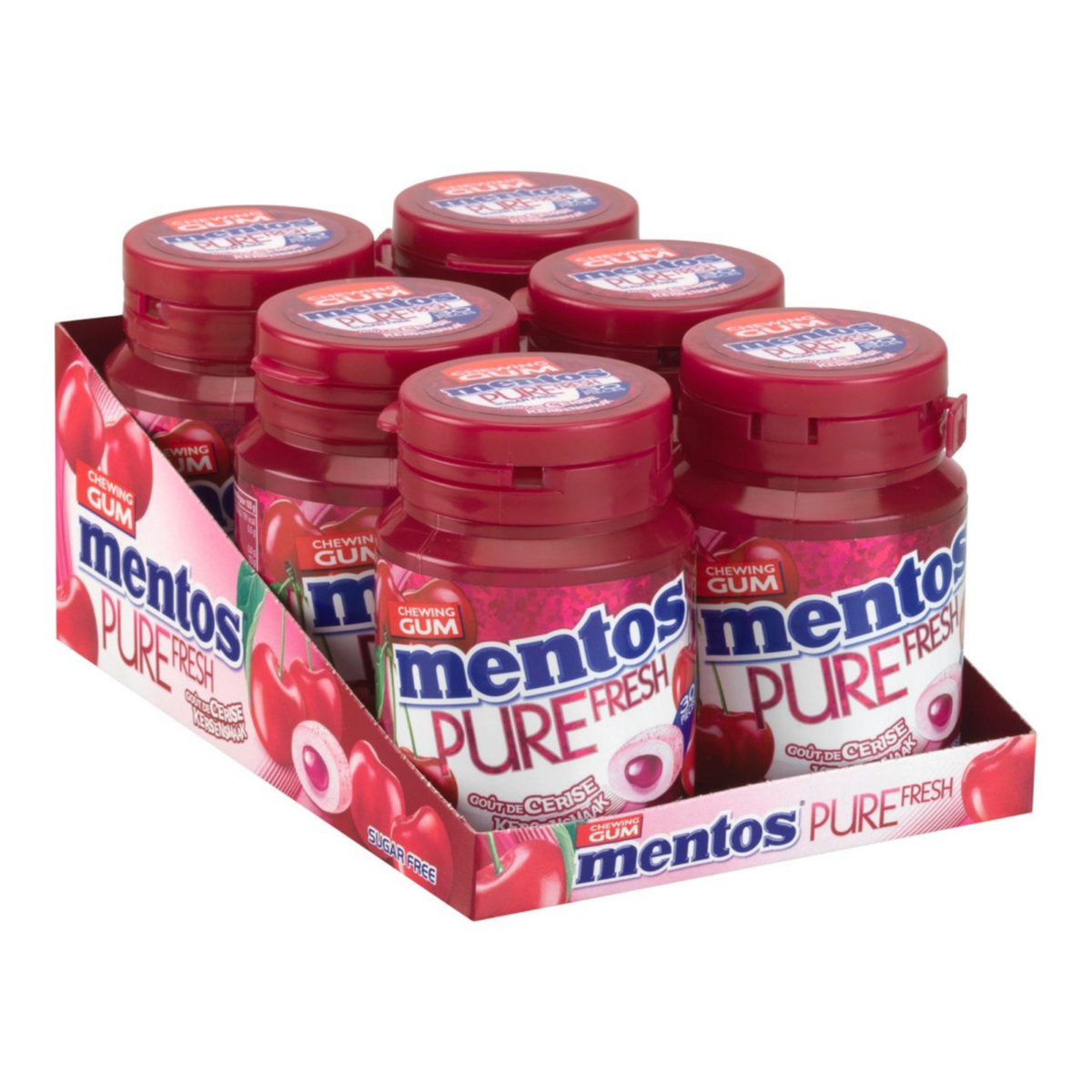 Mentos Kaugummi Pure Fresh Cherry Flasche (6x 30 Stück)