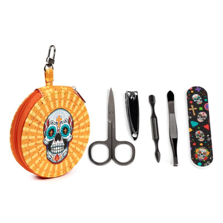 Dia de los Muertos 5-teiliges Maniküre-Set mit Reißverschluss