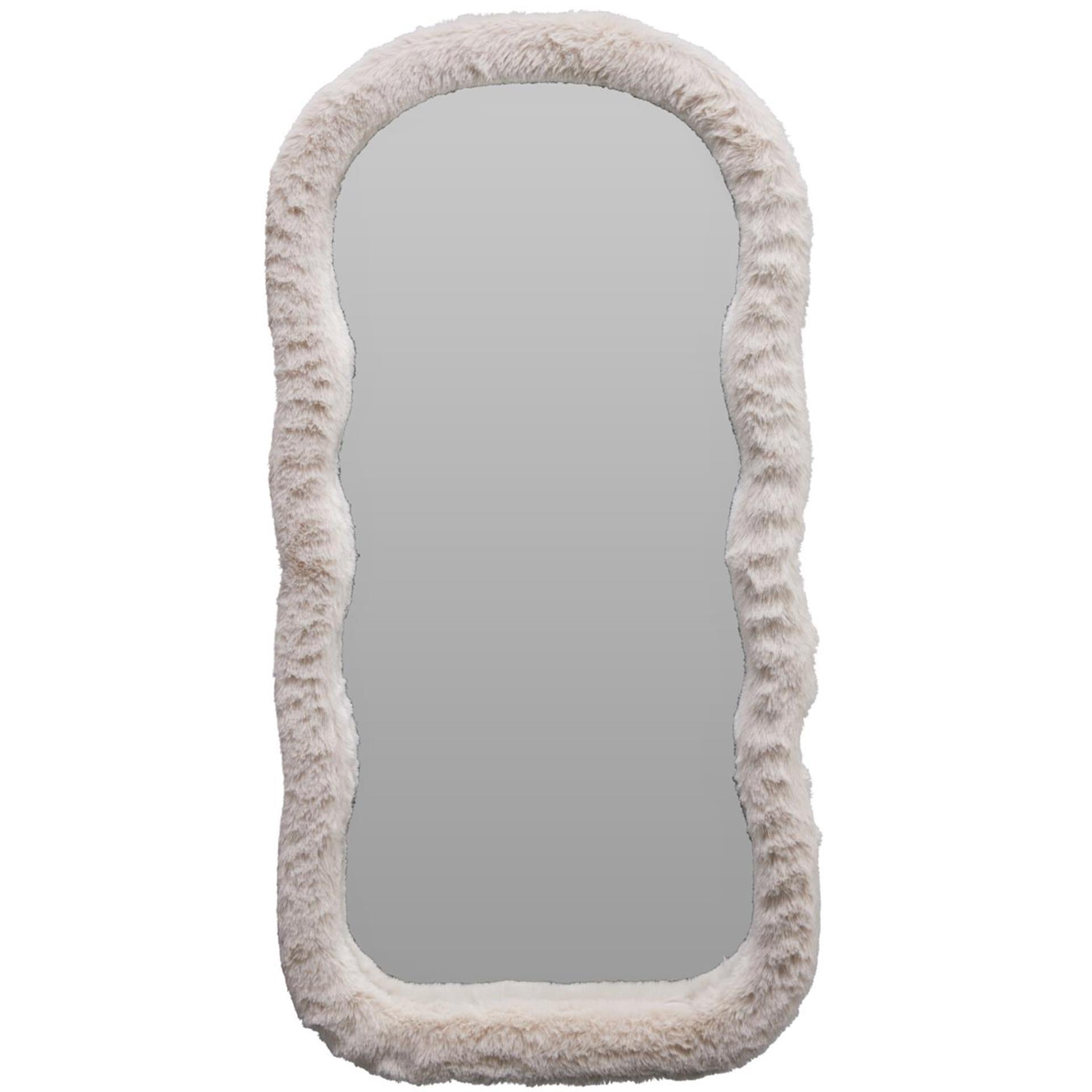 Home styling mirror large fur 30x60cm 2 assorted