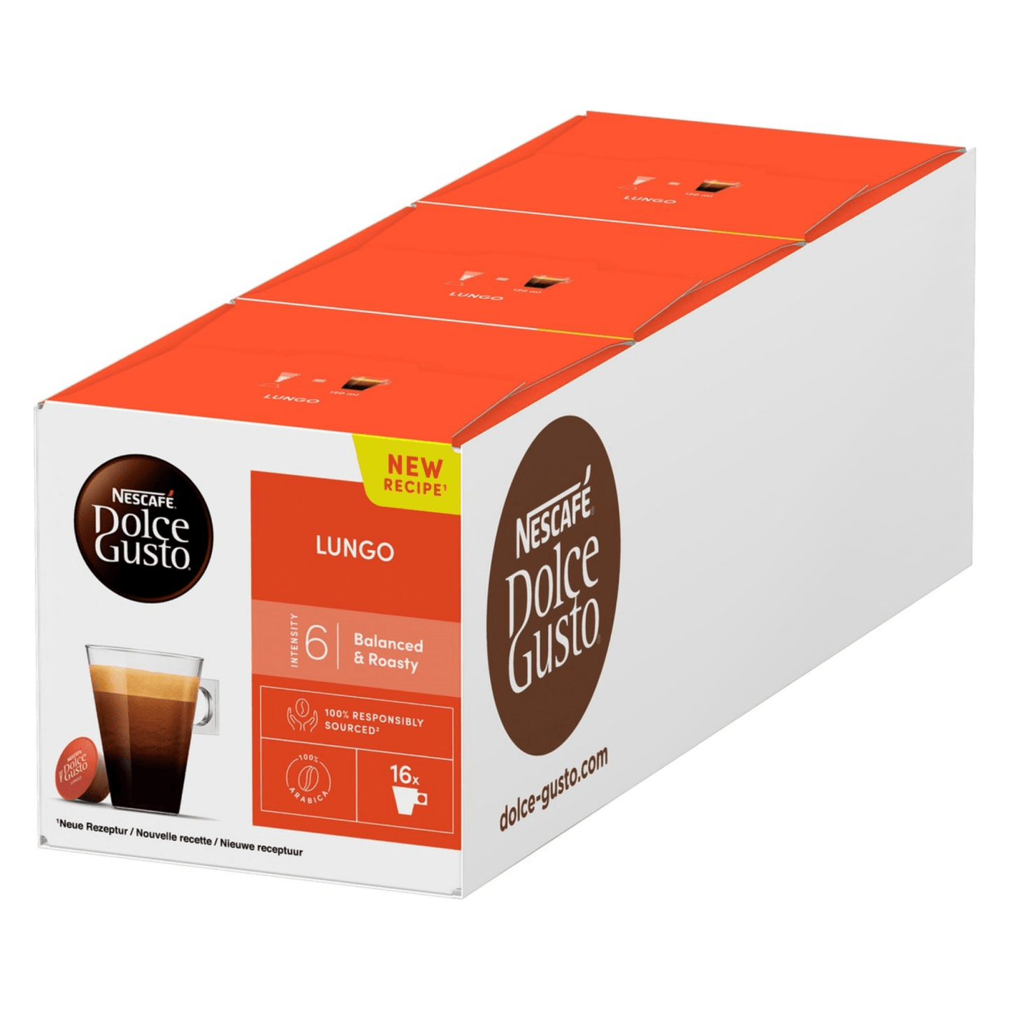 Nescafé Dolce Gusto 6x Lungo (3 x 16 Stück)