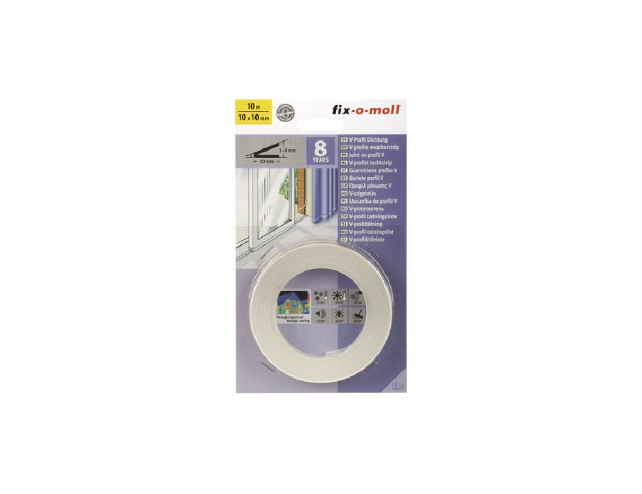 Fix-o-Moll-Klebeband V-Profil 10x10 mm 10m Weiß