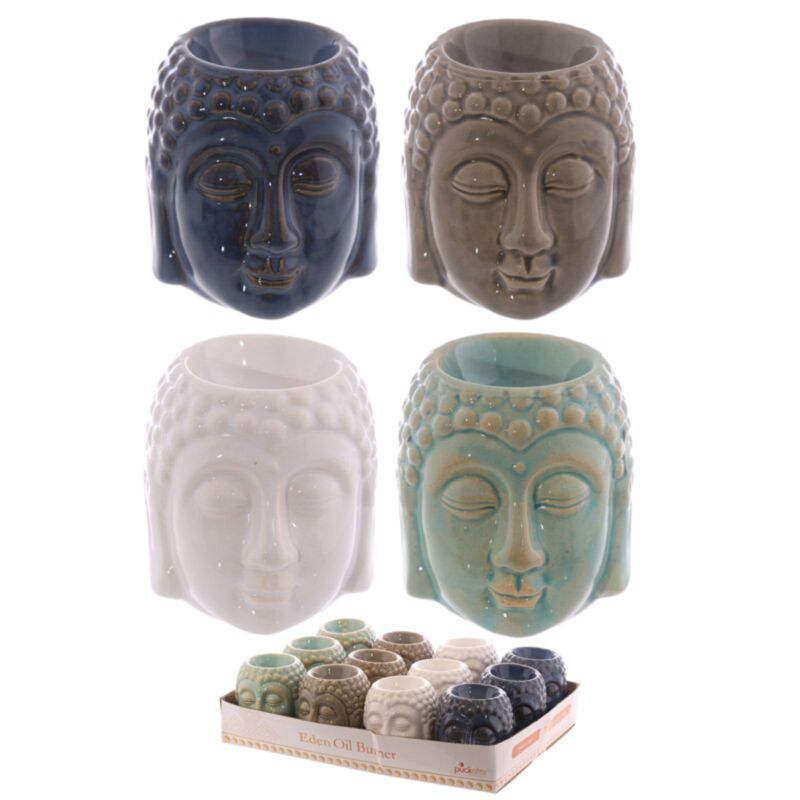 Crackelee Glaze Keramik Buddha Kopfduftbrenner - klein
