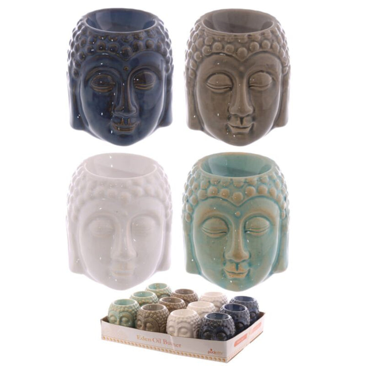 Crackelee Glaze Keramik Buddha Kopfduftbrenner - klein