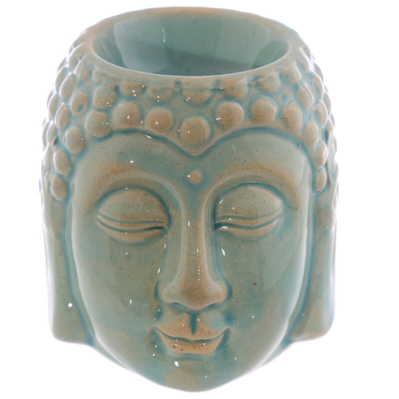 Crackelee Glaze Keramik Buddha Kopfduftbrenner - klein