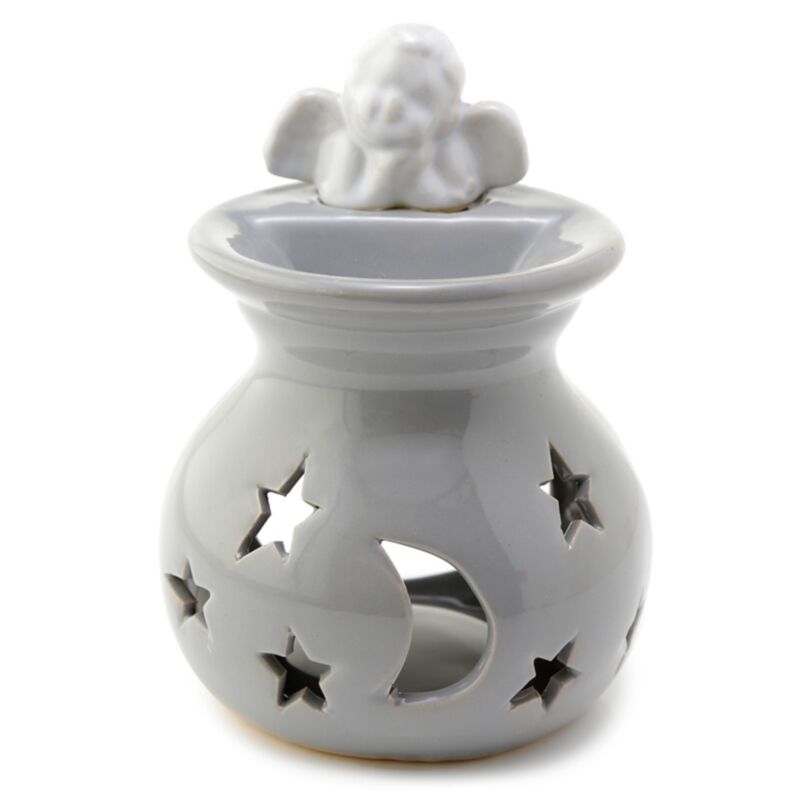 Mond und Sterne Cherubiner Keramiköl- und Wachs -Duftbrenner