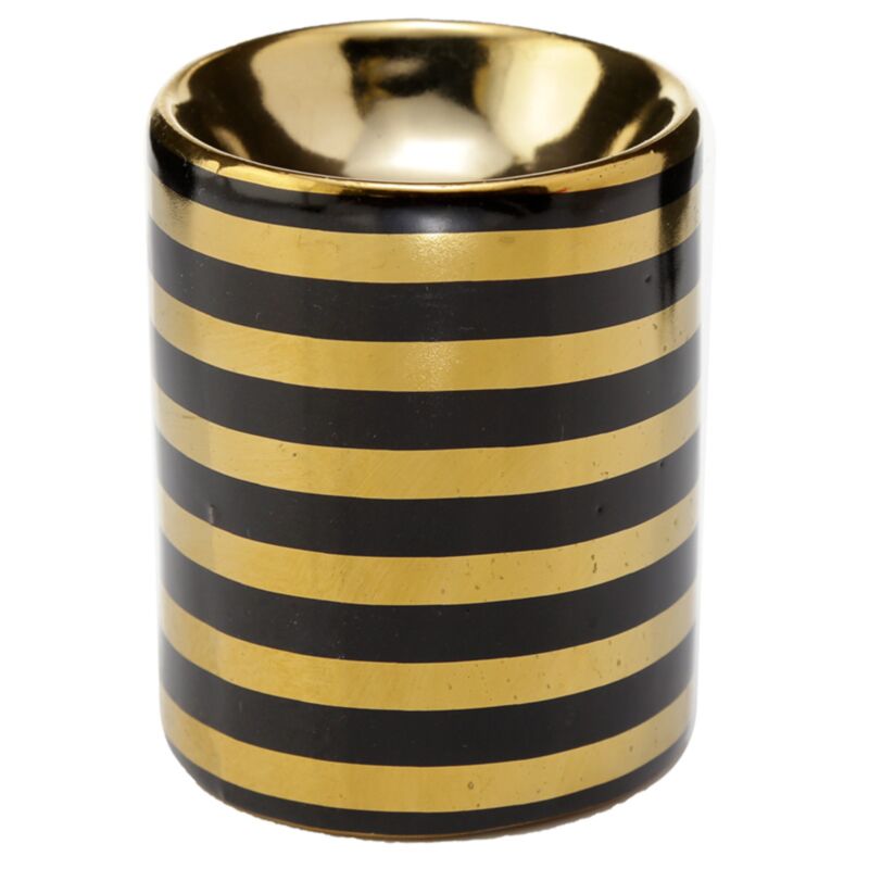 Eden Metallic Gold Streep Keramik Mini -Geruchsbrenner - klein
