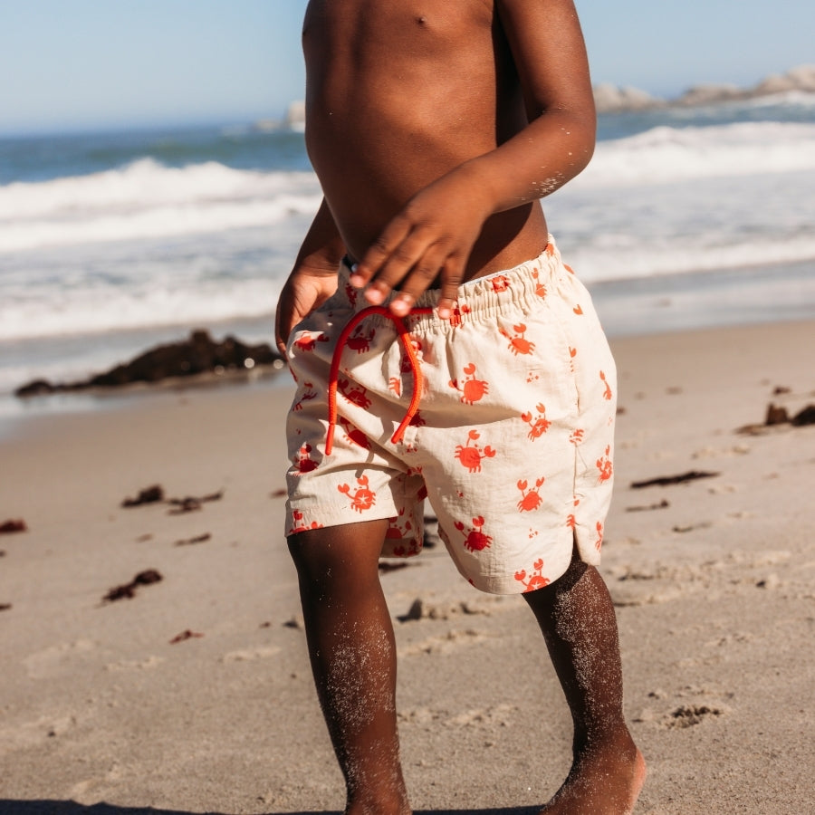 Crabby | Beige Red UV Schwimmbad Jungen
