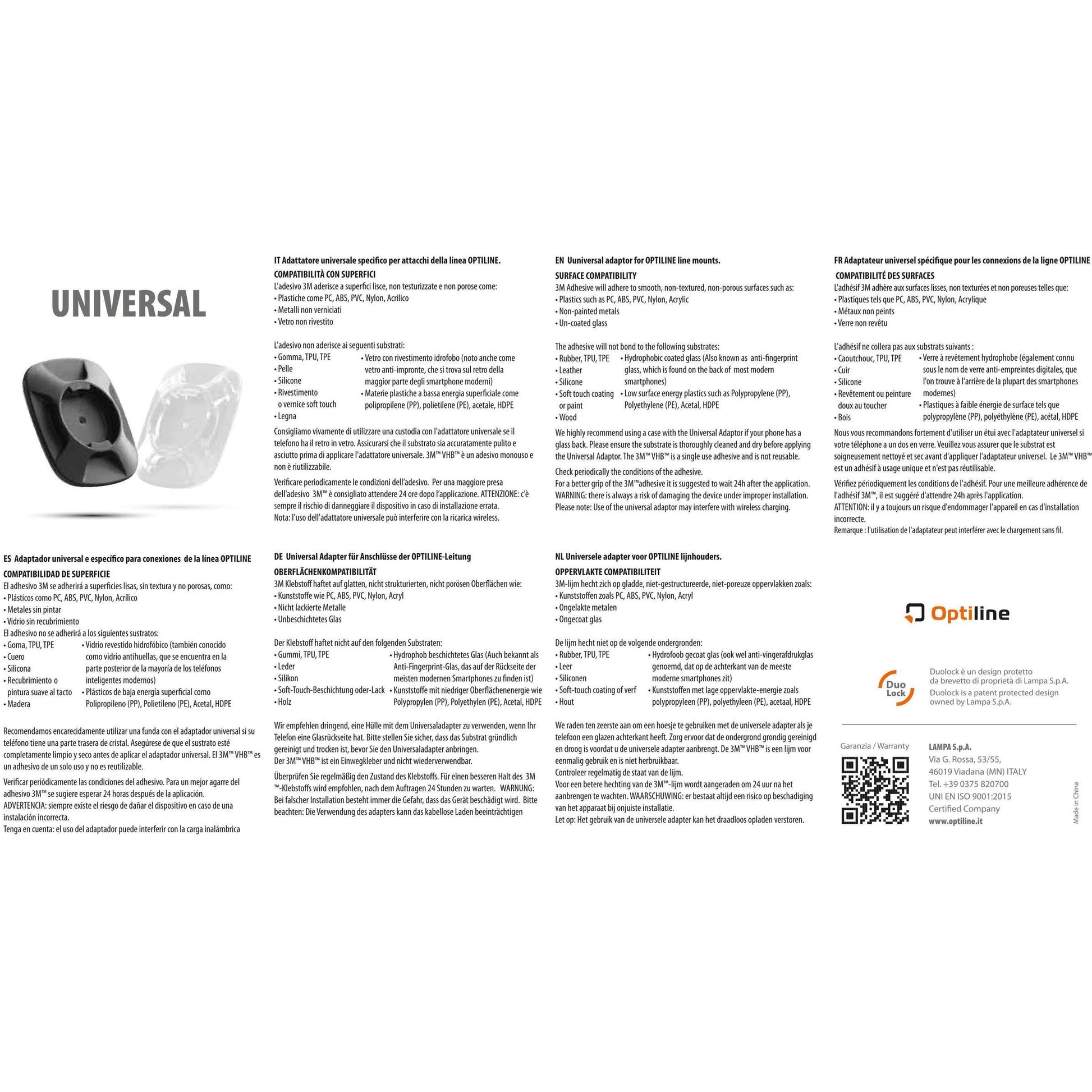 Optiline Universal Adapter klar