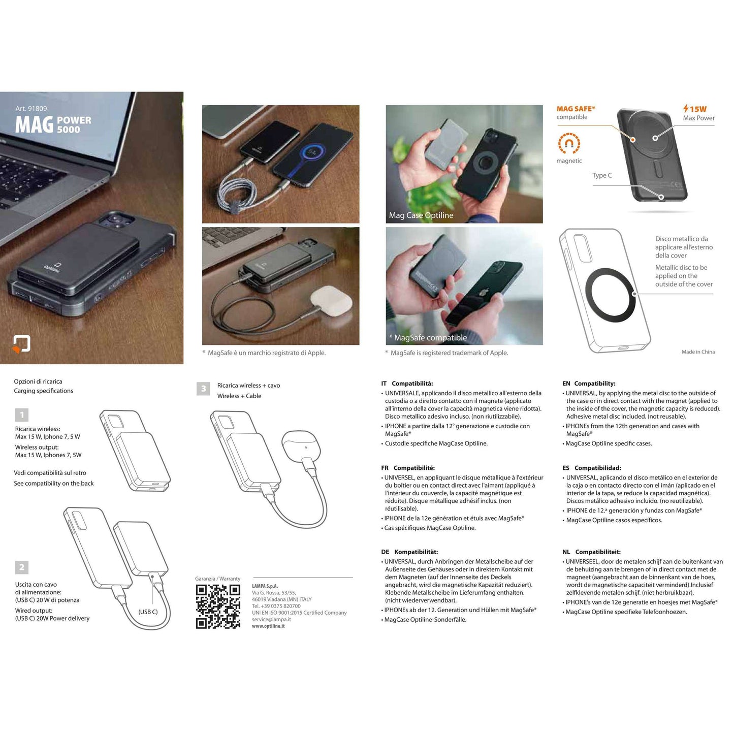 Optiline Magsafe Power Bank, tragbares Ladegerät