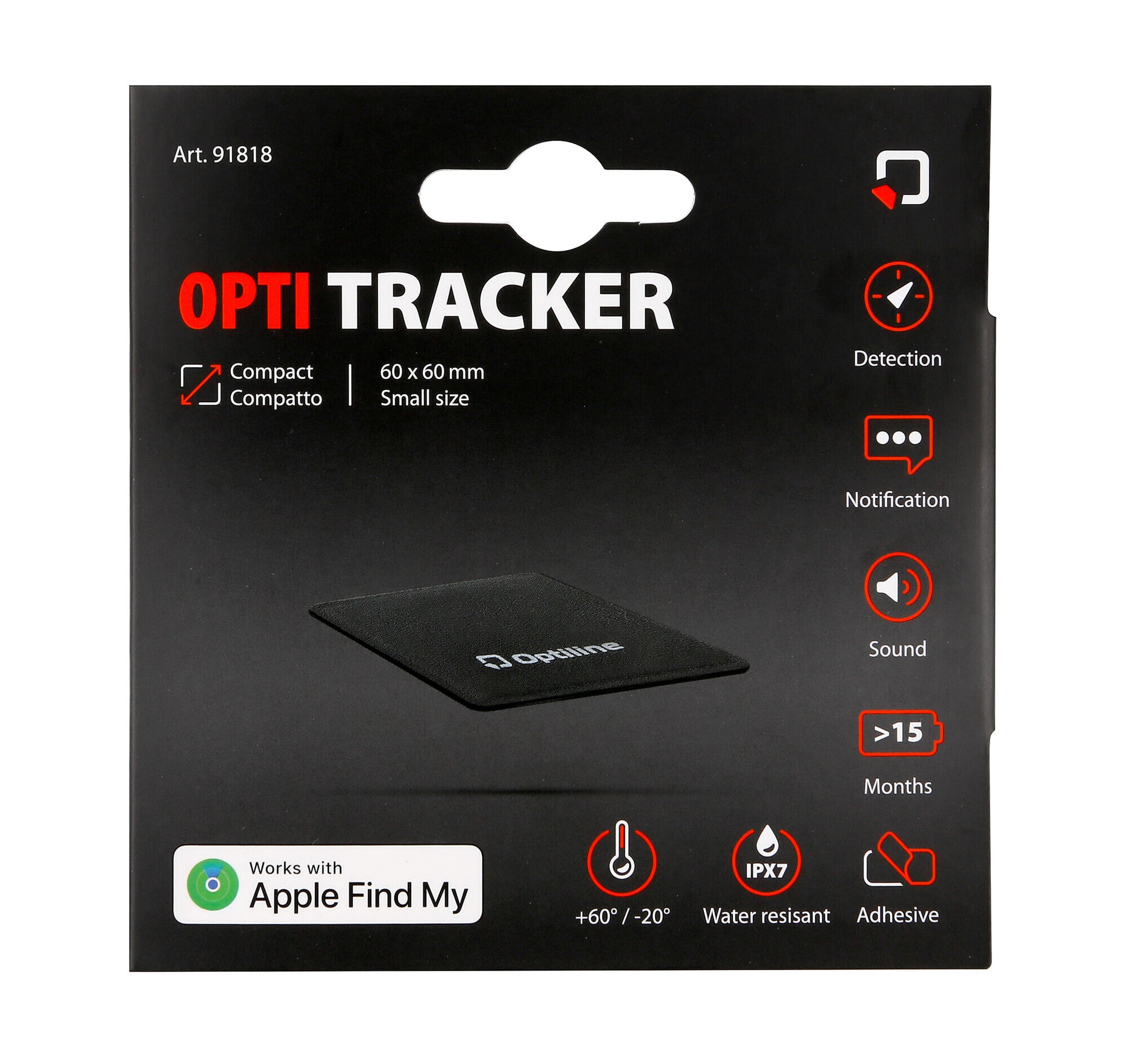 Optiline Tracker Compact, Ultra-dünner Klebstoff-Locator