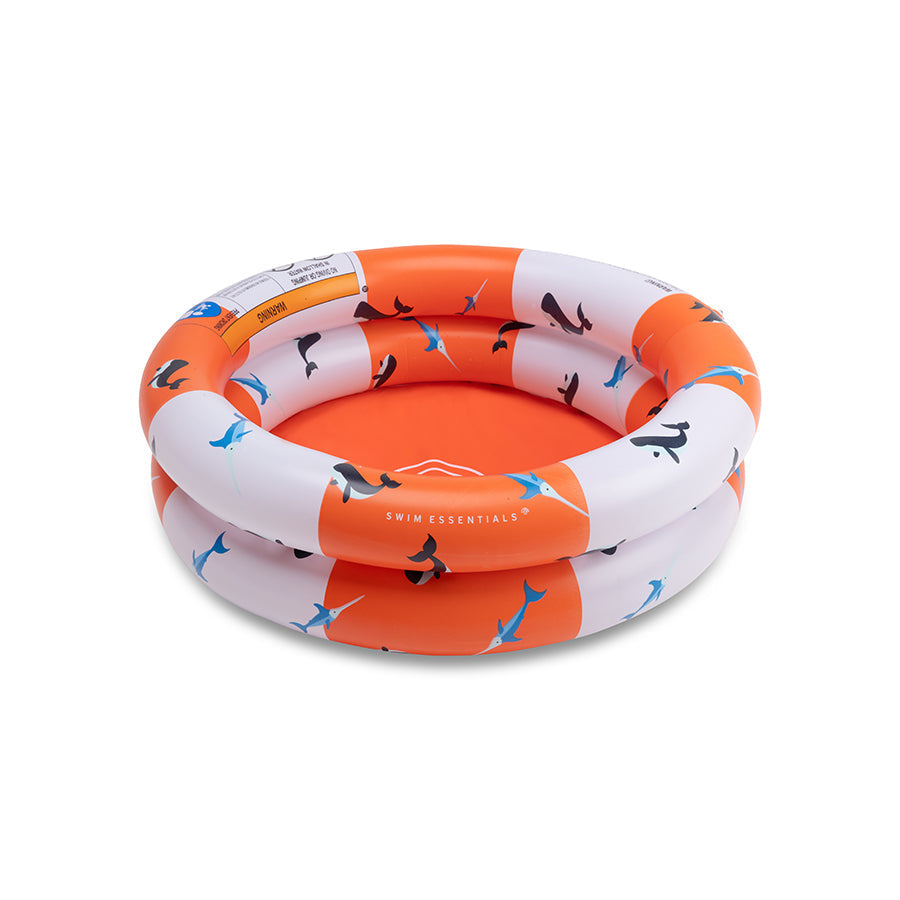 Ocean Stripes | Rot weißes Baby -Schwimmbad Ø 60 cm