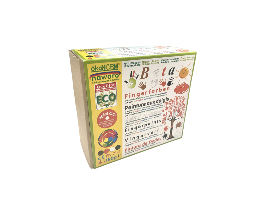 Ökonorm Fingerfarbe 4 Farbset B Orange, Braun, Weiß, Schwarz (Herbst)