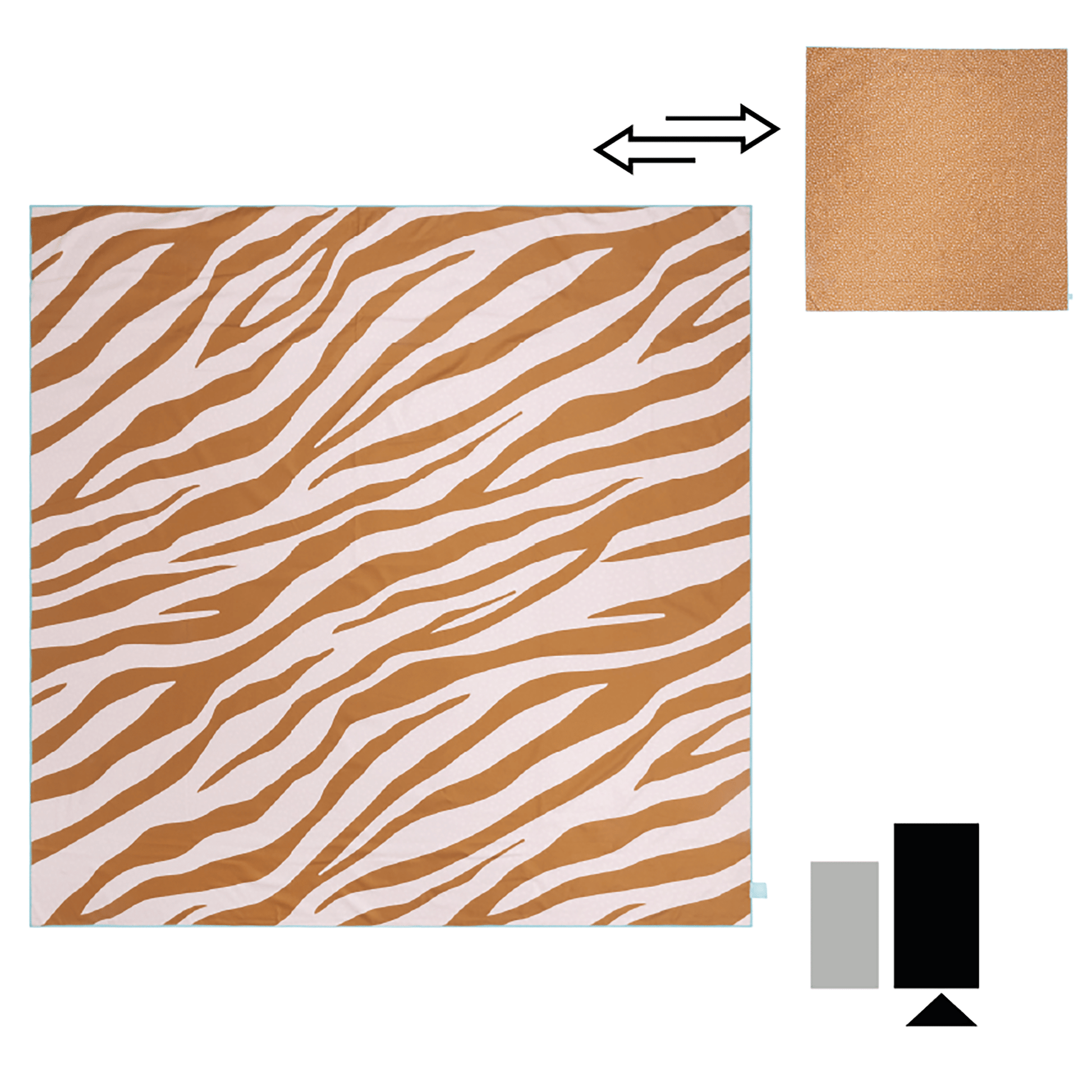 Lebendige Streifen | Orangenmikrofasel -Handtuch 180 x 180 cm