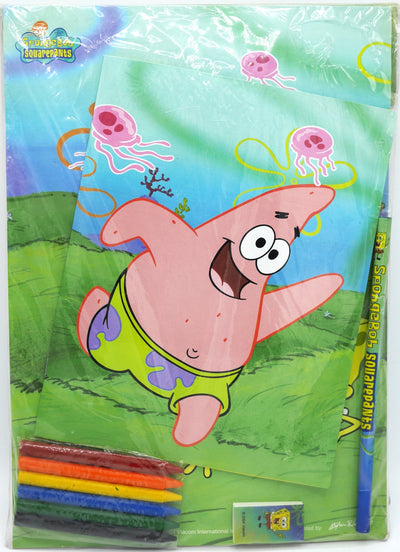 Van der Doelen Schwamm Bob Bumber Pack mit Schetboek, Schreiben, Bleistift, Gummi und Farbkreide