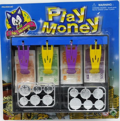 Van der doelen kassa la mit Spielgeld, Papiergeld und Münzen