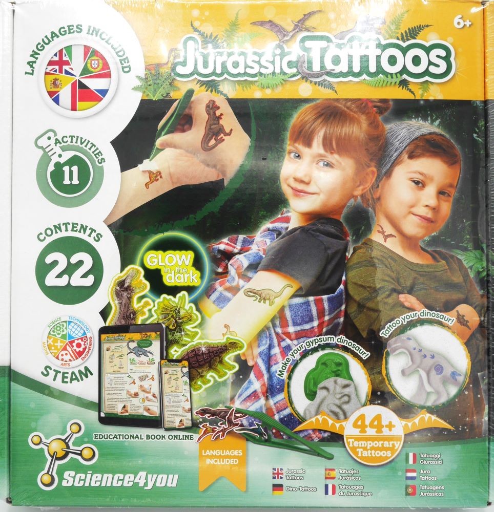 Wissenschaft 4 Sie Jurassic Tattoos und Gipsguss in 1 Set