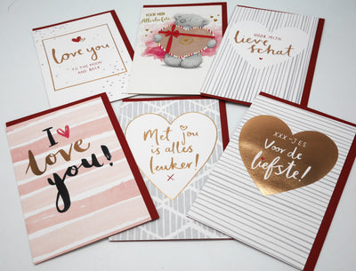 6 Valentinstagskarten Set von 6 verschiedenen Liebeskarten