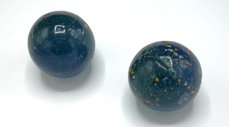Adic Marmorkugeln 2 Stück blau mit Sprenkeln