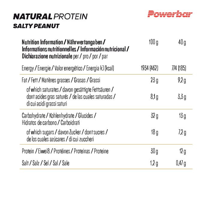 Powerbar natürliches Protein (18 x 40 g) – salziger Erdnuss-Crunch