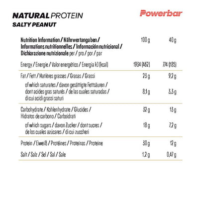 Powerbar natürliches Protein (18 x 40 g) – salziger Erdnuss-Crunch