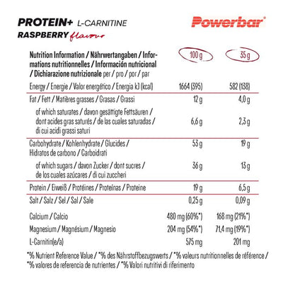 Powerbar Protein+ L-Carnitin (30 x 35 g) – Himbeerjoghurt