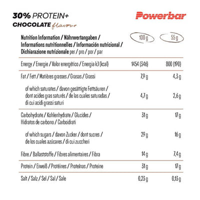 Powerbar 30 % Protein+ (15 x 55 g) – Schokolade