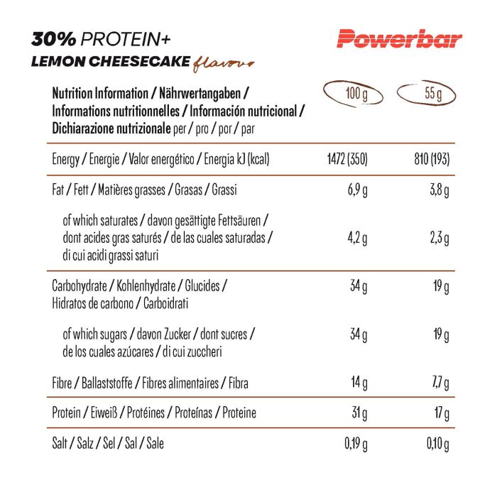 Powerbar 30 % Protein+ (15 x 55 g) – Zitronen-Käsekuchen