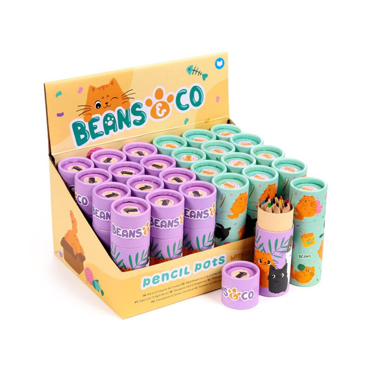 Zeichenetui für Buntstifte mit Katzenmotiv von Beans Co