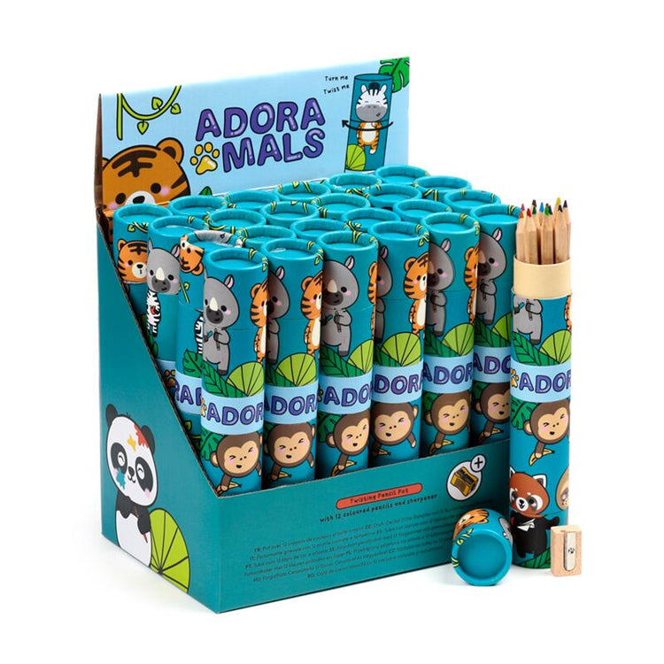 Adoramals wild große Turnop -Schublade 12 farbige Stifte Mühle