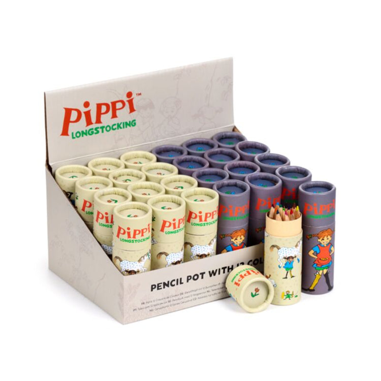 Pippi Longstocking Zeichenrohr 12 farbige Stifte