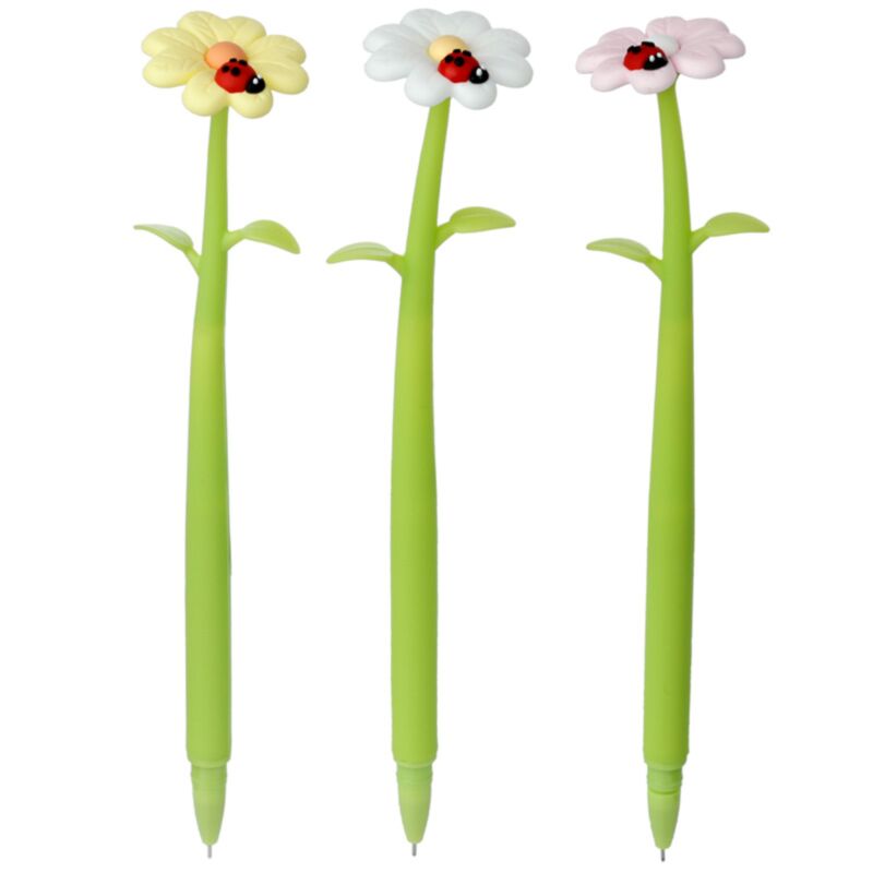 Botanical Garden Ladybug Blume feiner Schriftsteller Stift - Schwarz