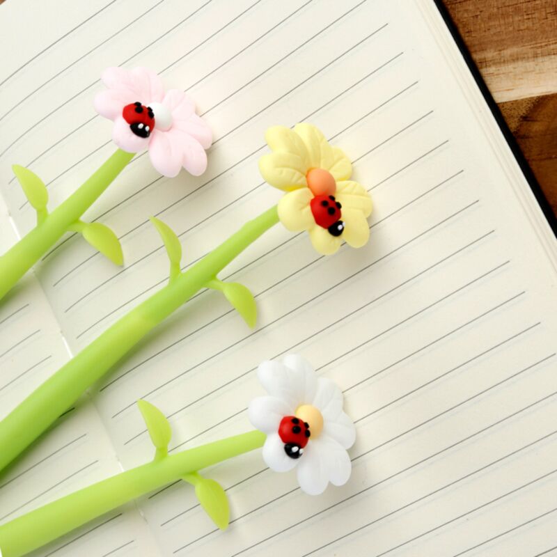 Botanical Garden Ladybug Blume feiner Schriftsteller Stift - Schwarz